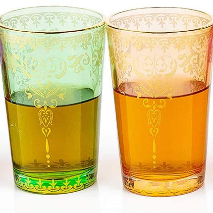 The Wine Savant Moroccan Glasses Artisan Hand-Made Multipurpose 170 ml 6 oz Tea and Wine Morrocan Tumbler Marrakech & Casablanca Tea Cups Set of 6 (6 Colors)-4