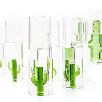 Tequila Decanter Set with Cactus Decanter and 6 Cactus Shot Glasses Set, Perfect for Holiday Gifts for Tequila Lovers, 25 Ounce Bottle, 3 Ounce Shot Glasses Cinco De Mayo, Reposado Gift (Cactus)-4