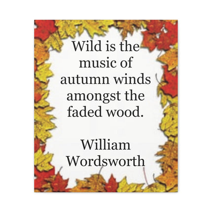 Autumn Leaves Quote Canvas — William Wordsworth Fall Wall Art