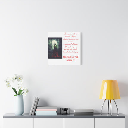 Blessed Be The Witches Canvas Wall Art — Inspirational Witch Quote Matte Canvas