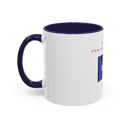 American Flag Accent Coffee Mug — Patriotic Quote by Mark Twain, 11/15oz