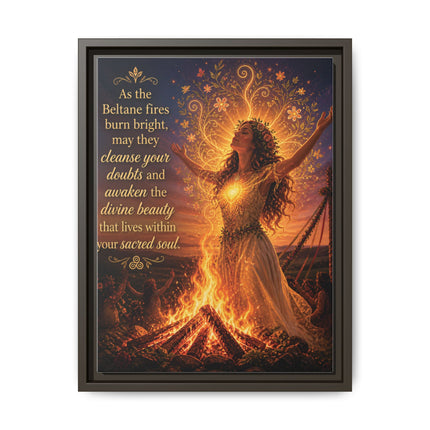 Beltane Fire Framed Canvas Print — Inspirational Pagan Wall Art