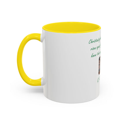 Christian Quote Coffee Mug — G. K. Chesterton 'Christianity Has Died Many Times' Accent Mug (11/15oz)
