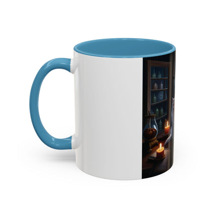 Cozy Cat Accent Mug – 11oz – Candlelight & Moonlight for Book Lovers