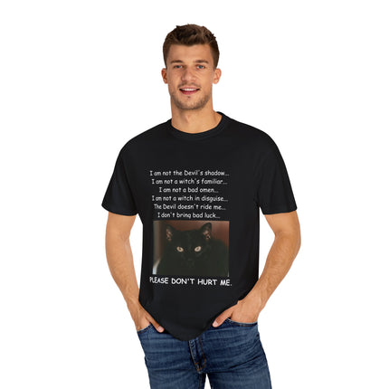 Unisex Cat-Themed T-Shirt – "Please Don't Hurt Me" Design
