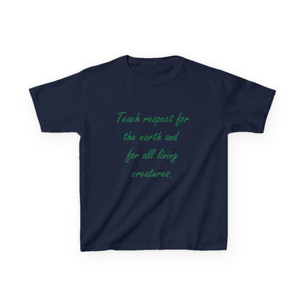 Kids Eco-Friendly Cotton Tee - 'Teach Respect for the Earth'