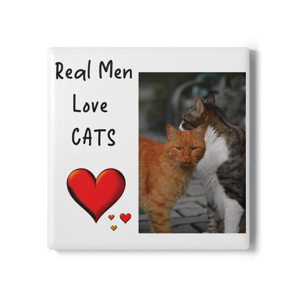 Ceramic Coaster - Real Men Love Cats Design