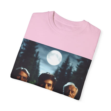 Retro Moonlit Night T-Shirt - Unisex Garment-Dyed Tee for Nature Lovers