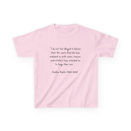 Galileo Quote Kids Tee – Heavy Cotton Shirt for Inspired Learning