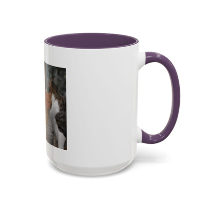 Coffee Mug — "Real Men Love Cats" Accent Ceramic Mug with Cat Photo (11/15 oz)