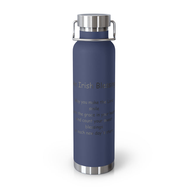 Irish Blessing Copper Flask | 22oz Insulated Bottle for Travel