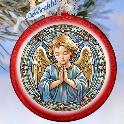 Little Angel Ball Glass Ornament by G. Debrekht - Nativity Holiday Decor - 73565C-3