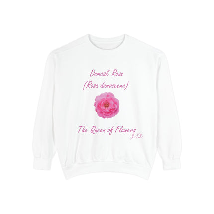 Unisex Floral Sweatshirt - Damask Rose Design - The Queen of Flowers