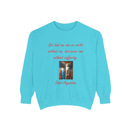 Saint Augustine Sweatshirt – Unisex Garment-Dyed Layer of Faith