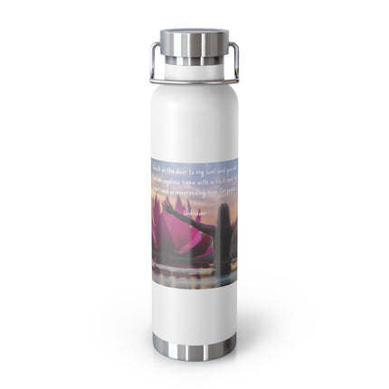 Inspirational Copper Vacuum Insulated Water Bottle - 22oz with Motivational Quote