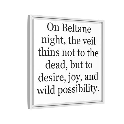 Beltane Quote Canvas Print — "On Beltane night..." Framed Wall Art