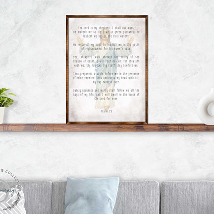 The Lord Is My Shepherd - Wooden Kitchen Blessing - PSALM 23 - Contemporary Decor - Religious Wall Art - Nursery Wall Art - 310334-1