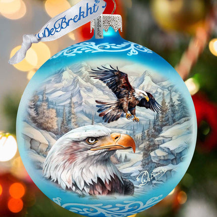 The Land of the Free - American Eagle Glass Ornament by G. Debrekht - Christmas Decor - 73387-3