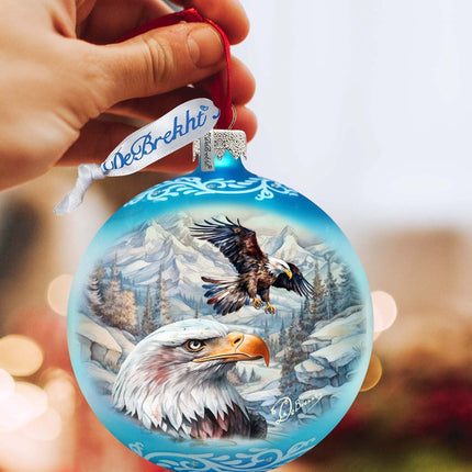 The Land of the Free - American Eagle Glass Ornament by G. Debrekht - Christmas Decor - 73387-4