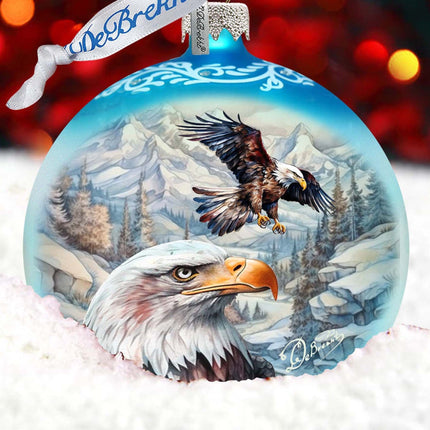 The Land of the Free - American Eagle Glass Ornament by G. Debrekht - Christmas Decor - 73387-1