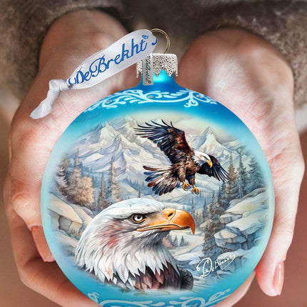 The Land of the Free - American Eagle Glass Ornament by G. Debrekht - Christmas Decor - 73387-2