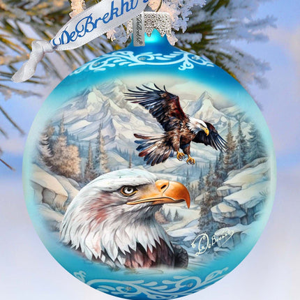 The Land of the Free - American Eagle Glass Ornament by G. Debrekht - Christmas Decor - 73387-0