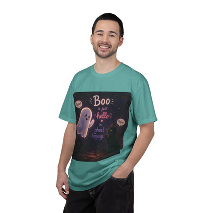 Halloween Ghost T-Shirt — “Boo is just hello in ghost language” Cute Spooky Tee