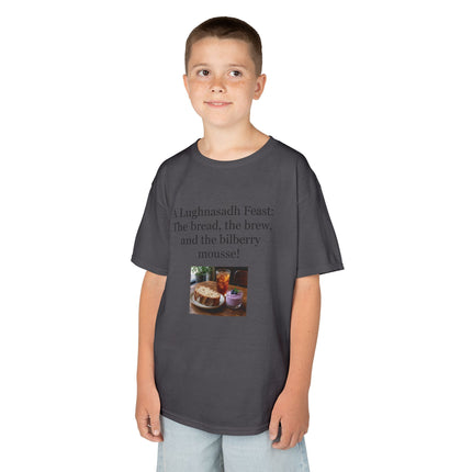 Lughnasadh  Kids Tee — “A Lughnasadh Feast: The bread, the brew, and the bilberry mousse!”