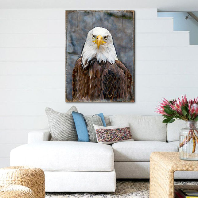 Eagle Portrait Art Wooden Wall Art by Nature Wonders - Nature Wildlife Decor  - 95296B-0