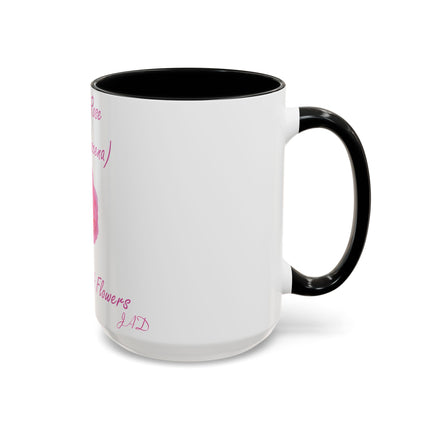 Floral 15oz Accent Mug - Damask Rose Design - The Queen of Flower