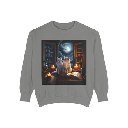 Cozy Cat Sweatshirt – Magical Workshop Design – Unisex Apparel
