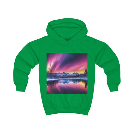 Kids Hoodie - Aurora Night Sky Mountain Print