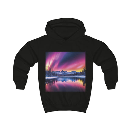 Kids Hoodie - Aurora Night Sky Mountain Print