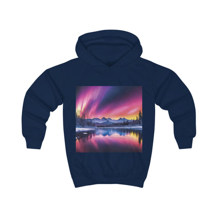 Kids Hoodie - Aurora Night Sky Mountain Print