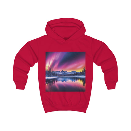 Kids Hoodie - Aurora Night Sky Mountain Print
