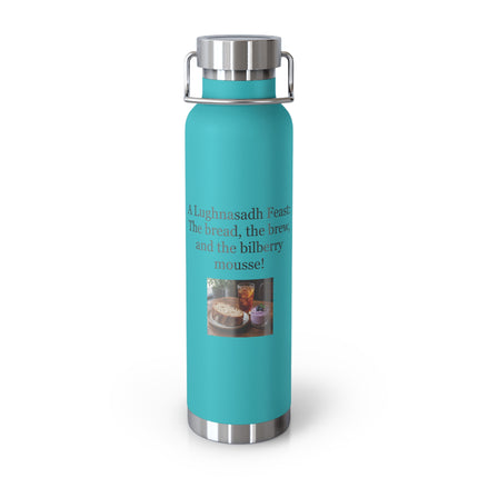 22oz Copper Vacuum Bottle – 'A Lughnasadh Feast' Bread, Brew & Bilberry Mousse Design