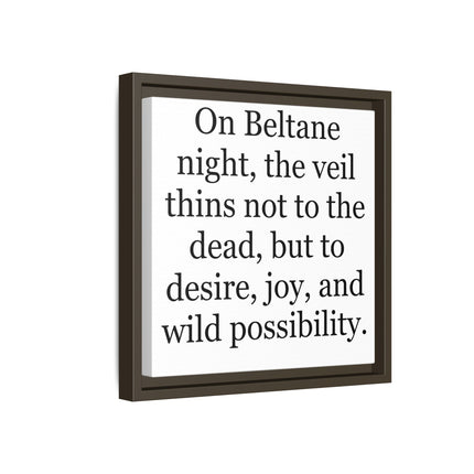 Beltane Quote Canvas Print — "On Beltane night..." Framed Wall Art
