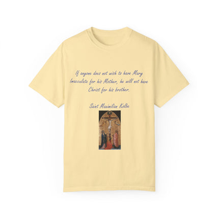 Saint Kolbe Marian Tee – Unisex Garment-Dyed Shirt on Faith & Family