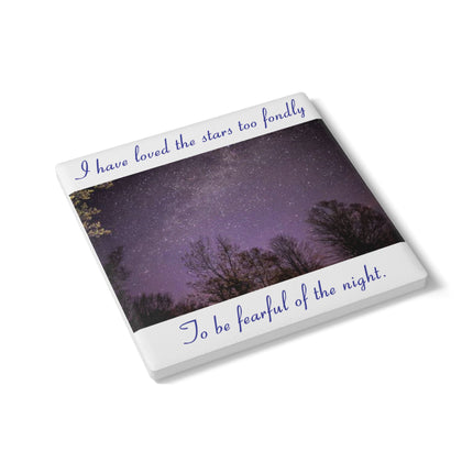 Starry Night Ceramic Coaster with Inspirational Quote