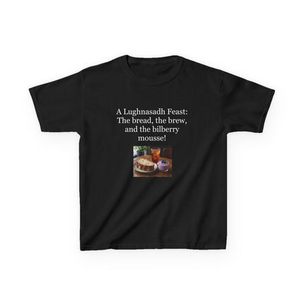 Lughnasadh  Kids Tee — “A Lughnasadh Feast: The bread, the brew, and the bilberry mousse!”