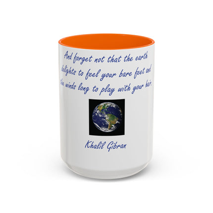 15oz Ceramic Mug with Khalil Gibran Quote | Earth Accent Cup