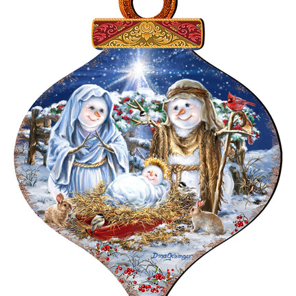 Snow Family Nativity Door Decor by D. Gelsinger - Christmas Santa Snowman Decor - 8031153H-DG-4
