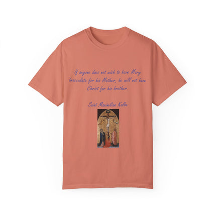 Saint Kolbe Marian Tee – Unisex Garment-Dyed Shirt on Faith & Family