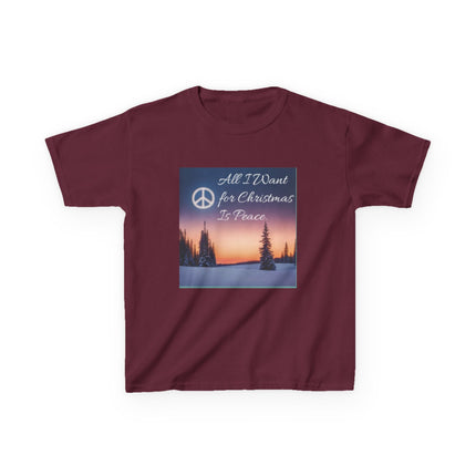 Peaceful Christmas Kids Tee - All I Want for Christmas Is Peace