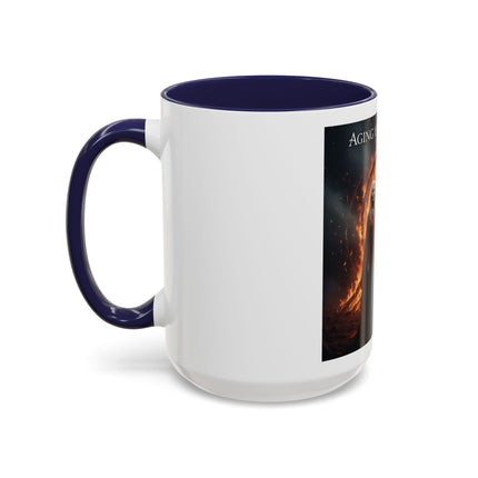 Aging Is Sacred Fire Coffee Mug — Fantasy Elder Couple Accent Mug (11/15oz)