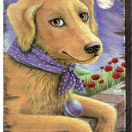 Flowers Fetch & Fun Wooden Wall Art by Laura Seeley - Pets Dog and Cats Decor - 8511111B-0