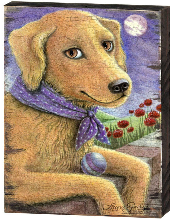 Flowers Fetch & Fun Wooden Wall Art by Laura Seeley - Pets Dog and Cats Decor - 8511111B-0