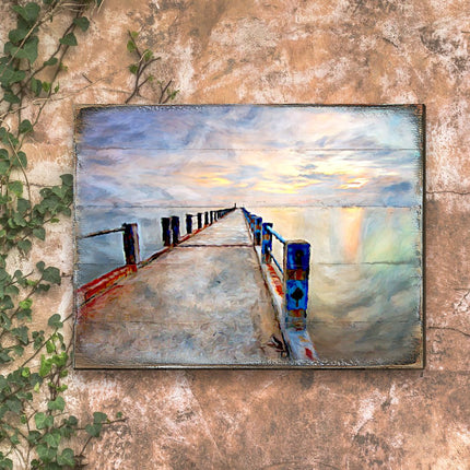 Soules Pier Wood Wooden Coastal Wall Art by Nature Wonders - Coastal Sea-Life Decor - 95273B-1