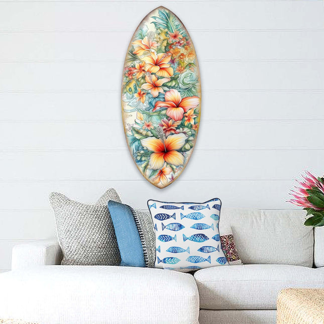 Bloom Harmony Surfboard Coastal Wall Art by G. DeBrekht - Coastal Holiday Decor - 8490132HS-0