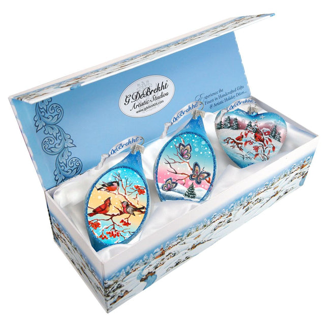 Sing Song Glass Ornament Set of 3 by G. DeBrekht - Christmas Décor - 74120-B3-0